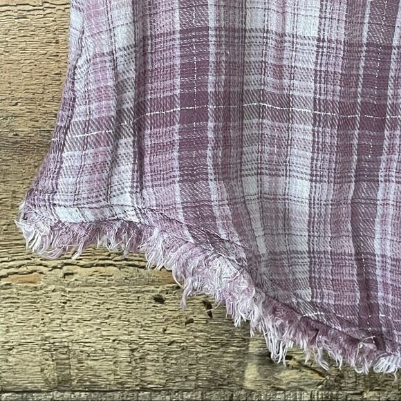 William Rast Mercer Tartan Plaid Shirt in Violet Ice Fine Lux Size Small - Picture 7 of 11